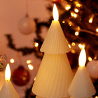 Ivory Christmas Tree LED Candles Set Of 3