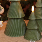 Green Christmas Tree LED Candles Set Of 3