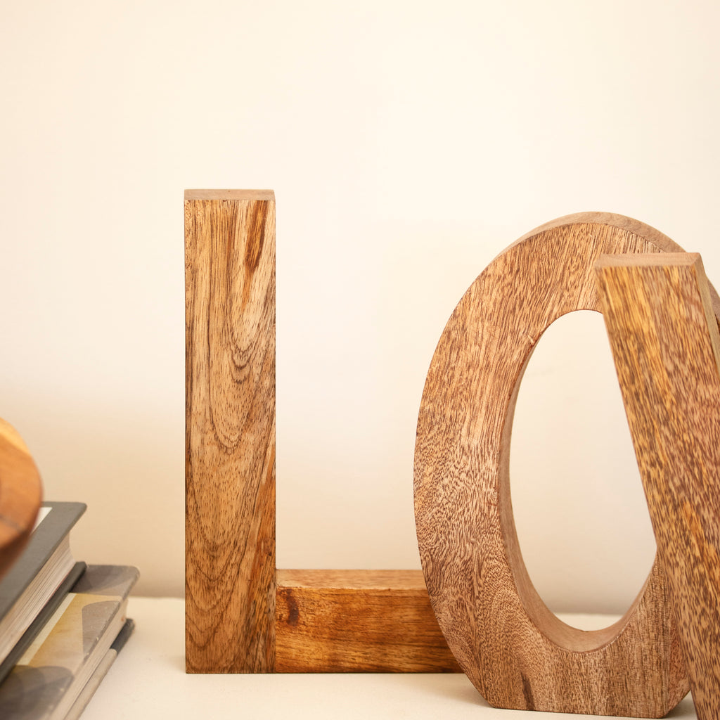 Rustic Wood Love Letter Blocks Set