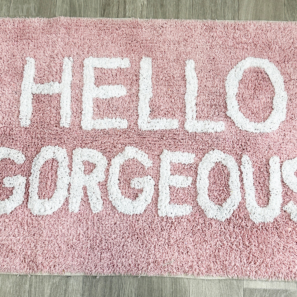Pink Hello Gorgeous Bath Mat
