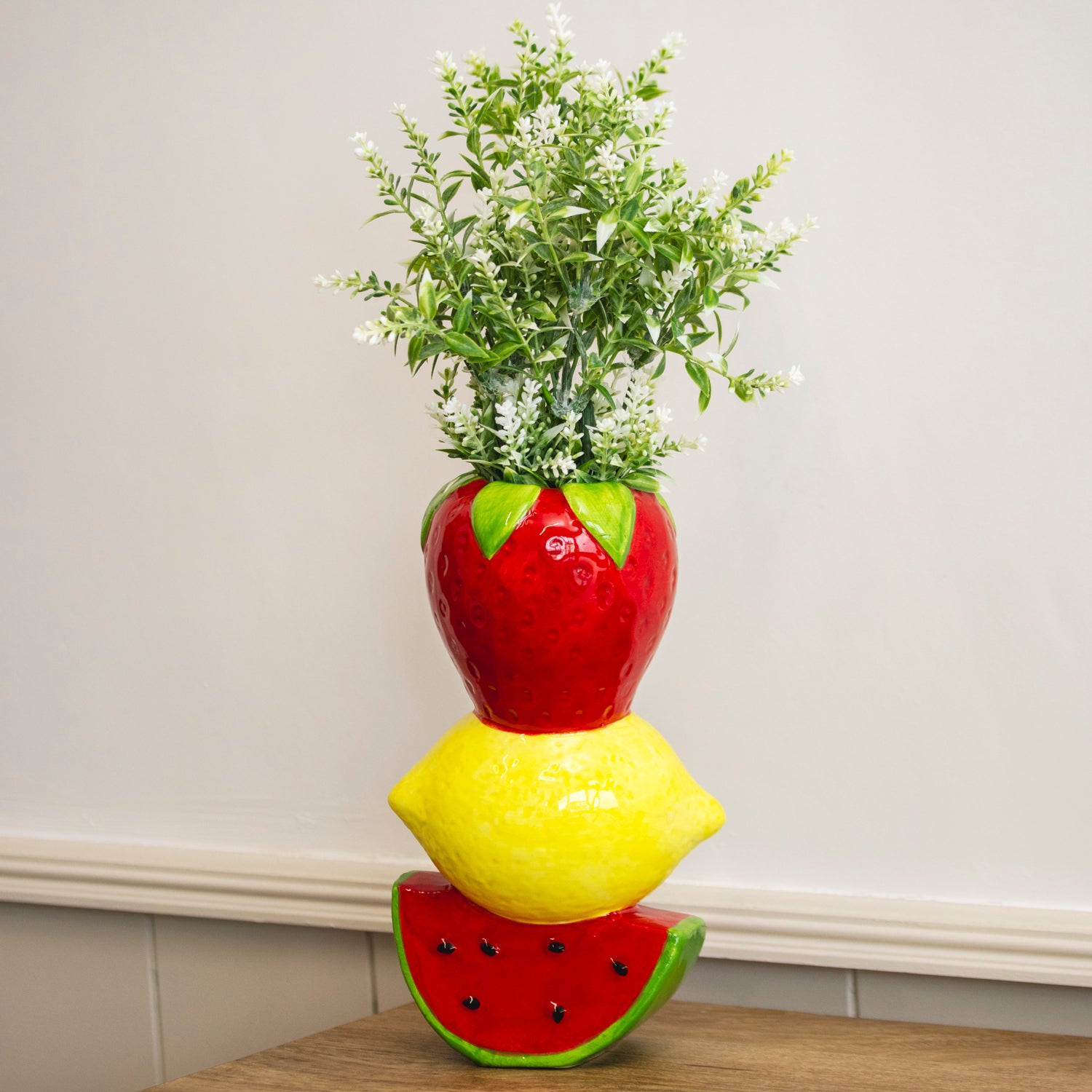 Mixed Fruit Stack Vase - Strawberry, Lemon, Watermelon