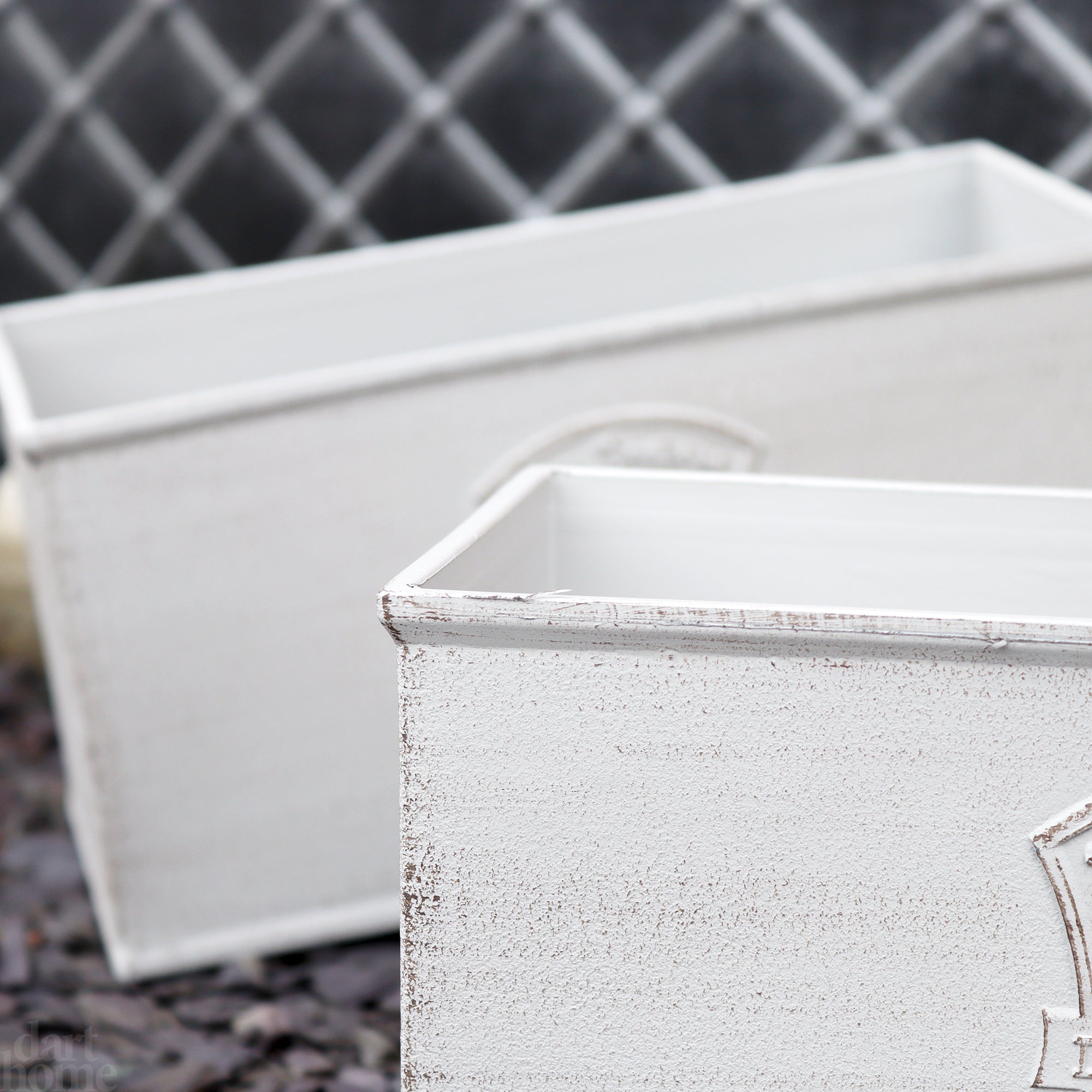 Set Of 2 White Loire Petit Garden Troughs