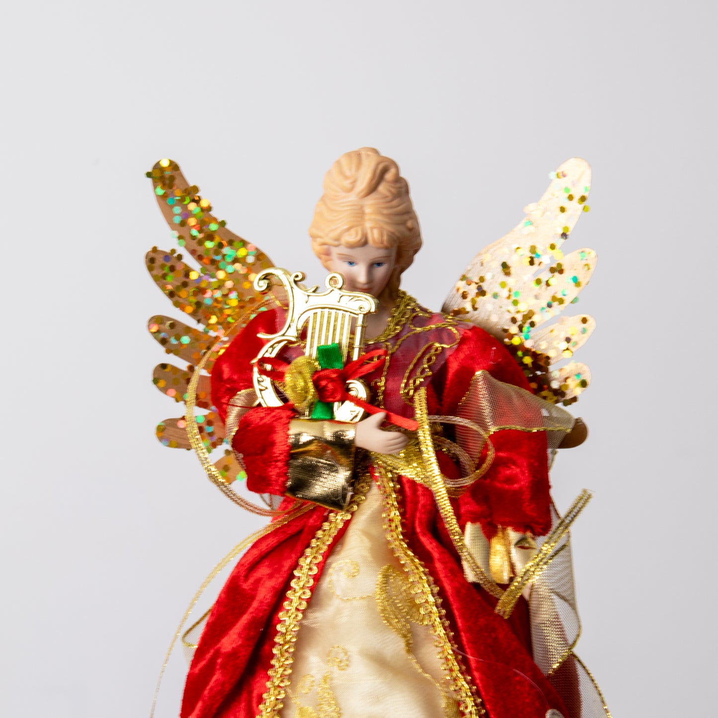 Red And Gold Angel Tree Topper