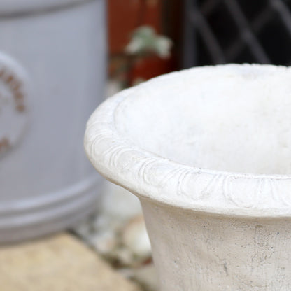 White Cement Tall Urn Planter