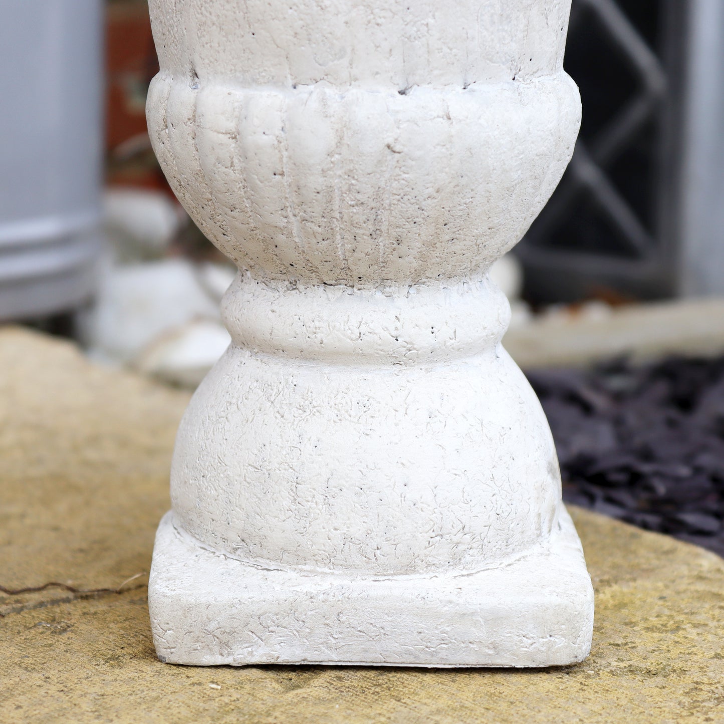 White Cement Tall Urn Planter