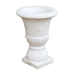 White Cement Tall Urn Planter