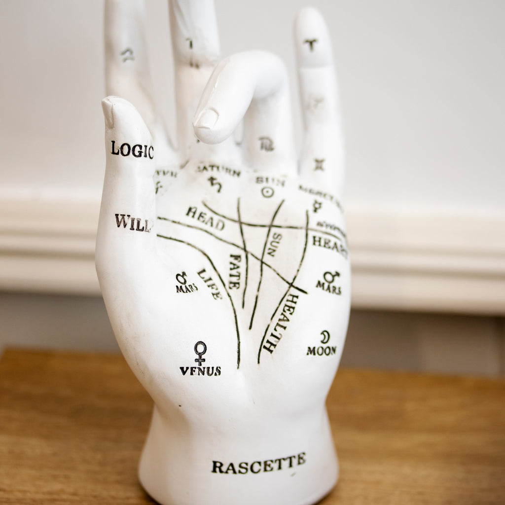 White Palmistry Hand Ornament