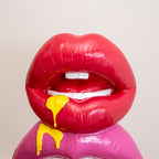 Pink Stacked Lips Totem Ornament