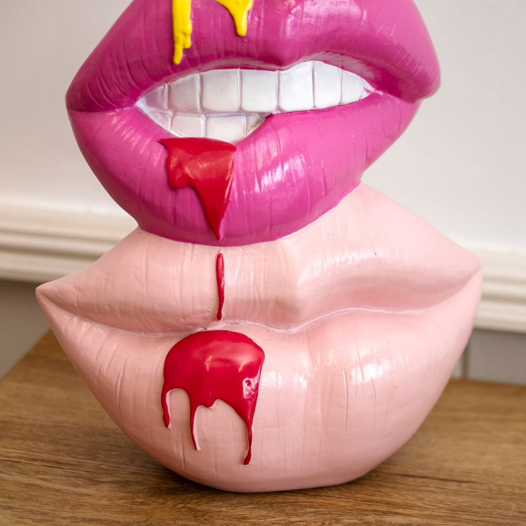 Pink Stacked Lips Totem Ornament