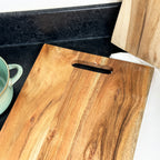 Rectangle Acacia Wood Chopping Board With Handle 25x50cm