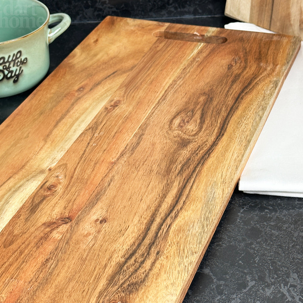 Rectangle Acacia Wood Chopping Board With Handle 25x50cm