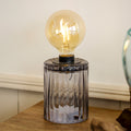 Colour Ribbed Glass Table Lamp