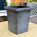 Aged Black Tall Square Planter 13.5L