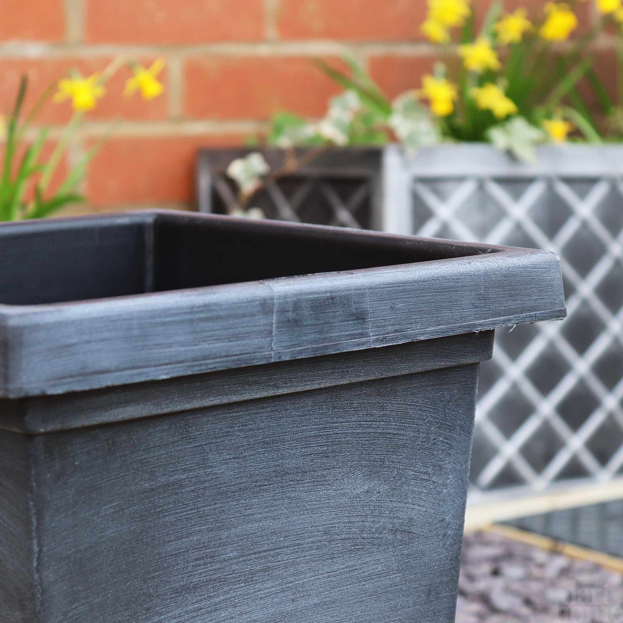 Aged Black Tall Square Planter 13.5L