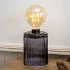 Colour Ribbed Glass Table Lamp