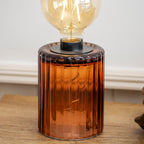 Colour Ribbed Glass Table Lamp