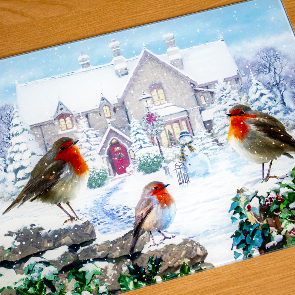 Christmas Robins Chopping Board