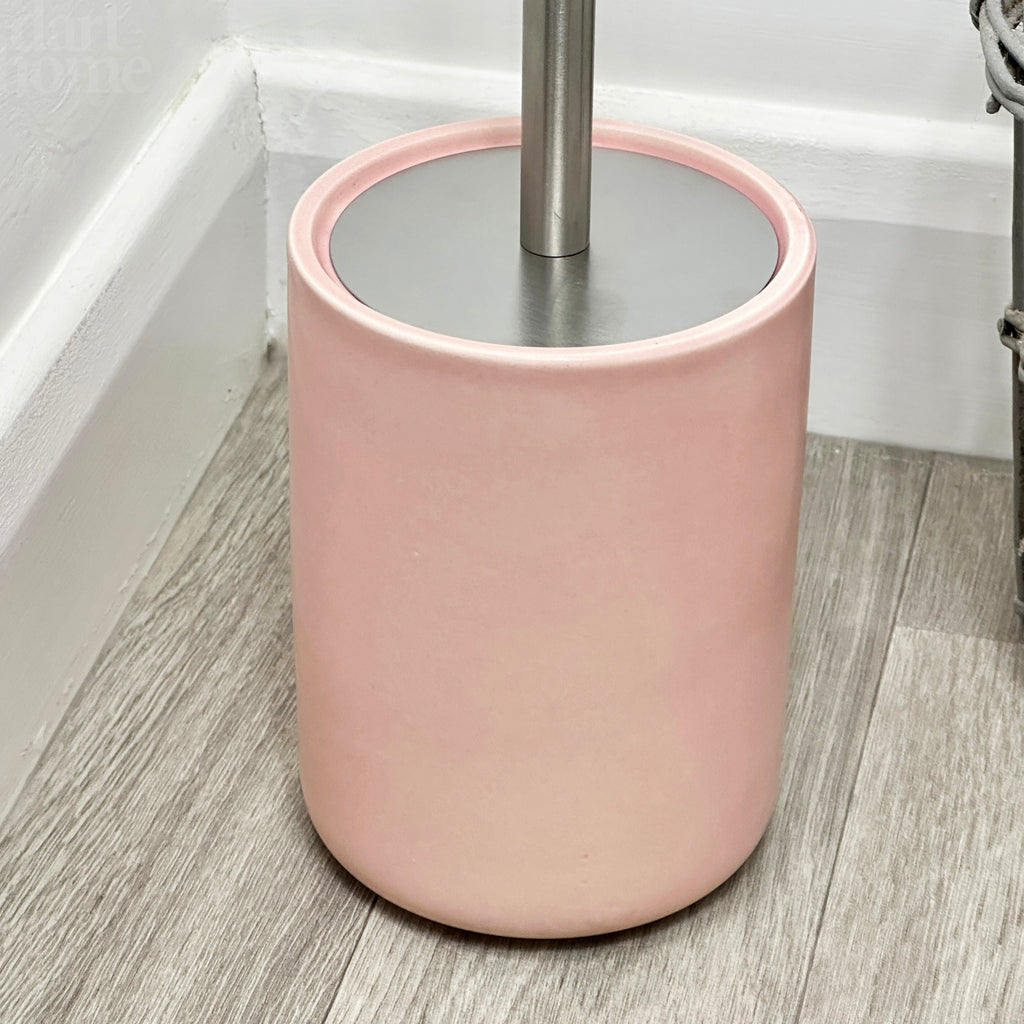 Matt Pink Toilet Brush With Pet Cover