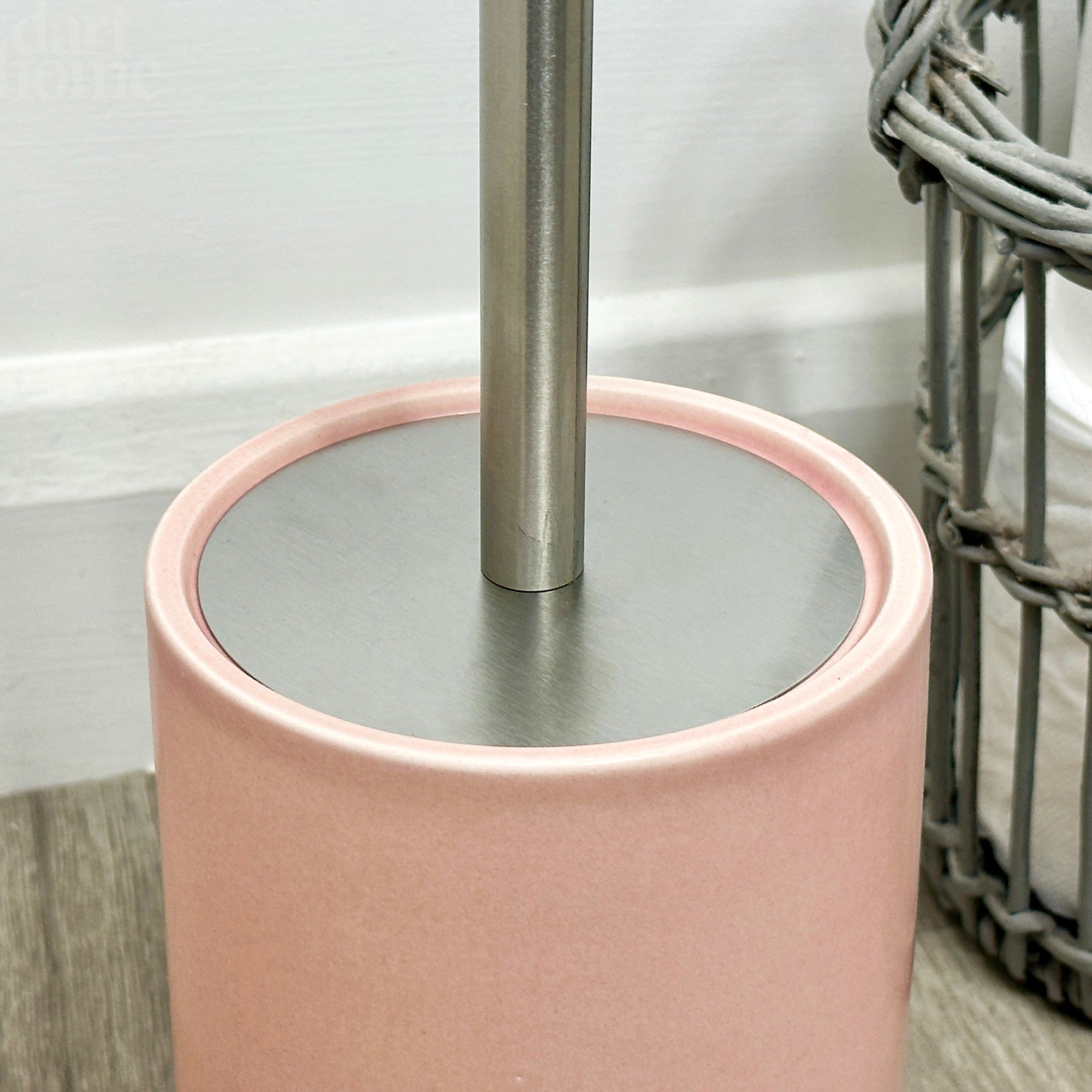 Matt Pink Toilet Brush With Pet Cover