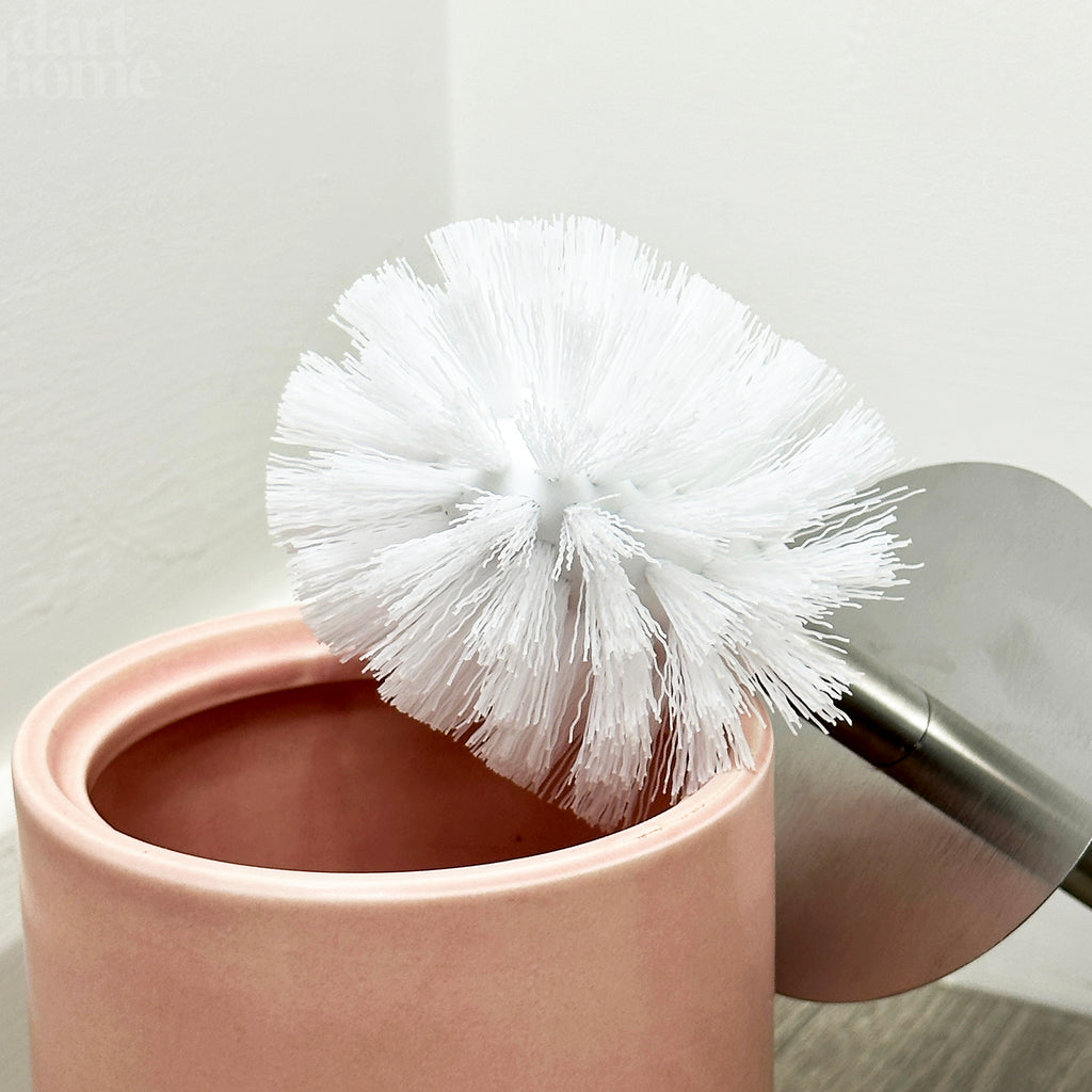 Matt Pink Toilet Brush With Pet Cover