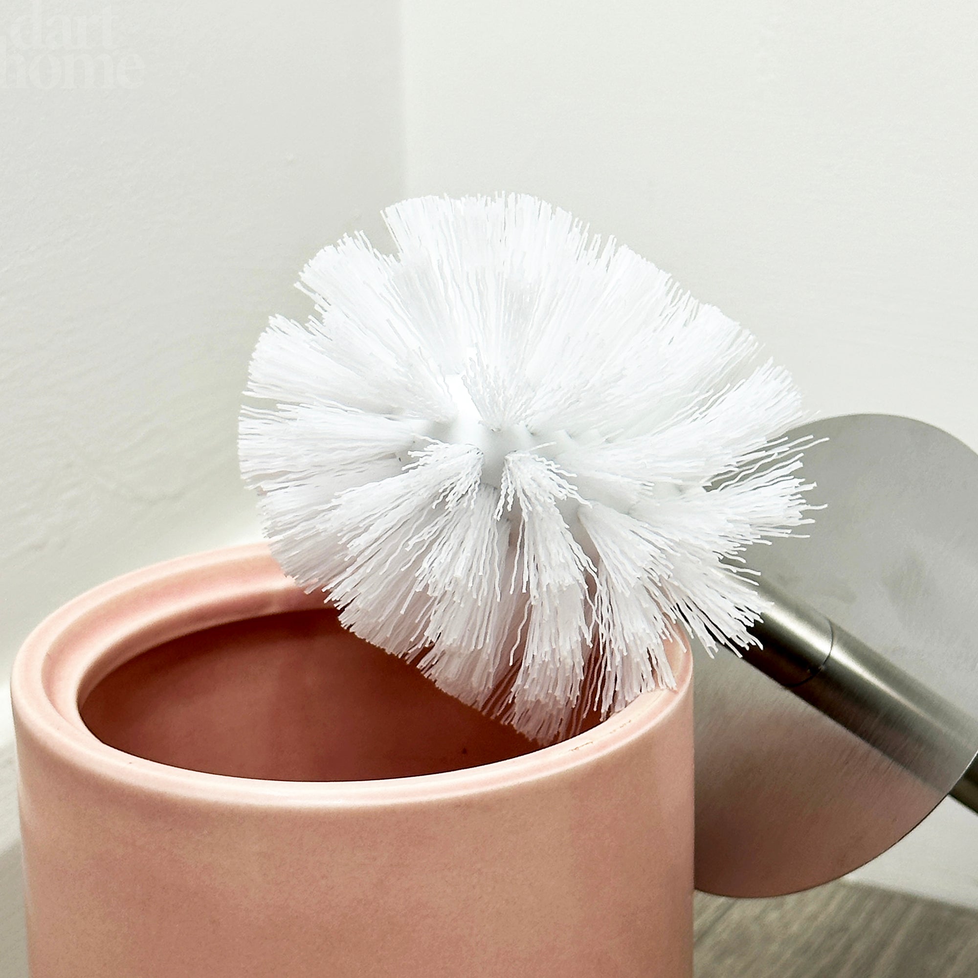 Matt Pink Toilet Brush With Pet Cover