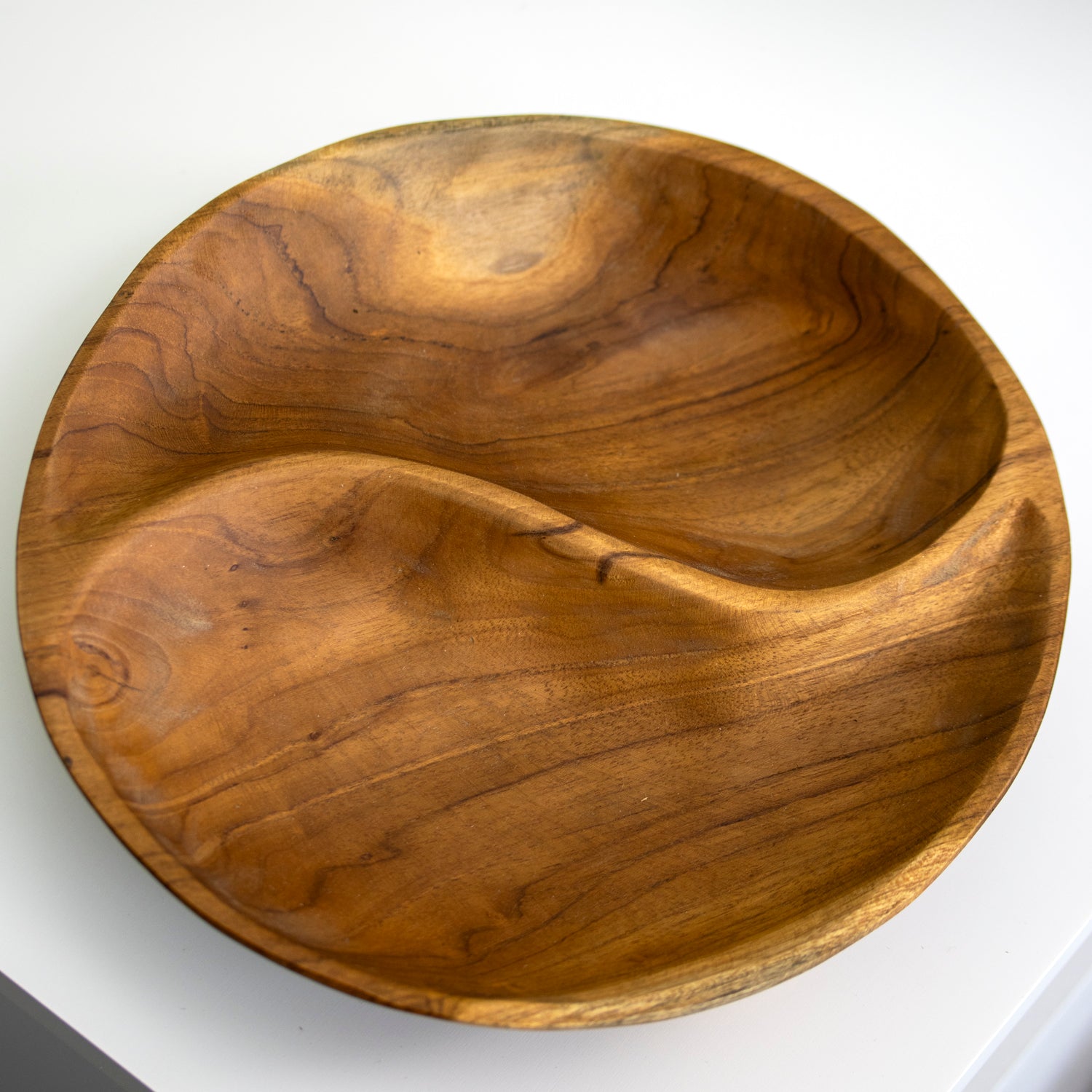 Teak Root Ying Yang 2 Section Bowl