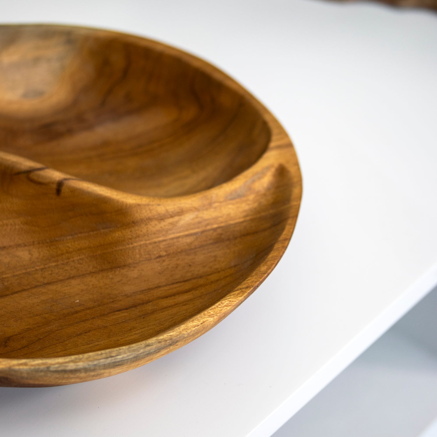 Teak Root Ying Yang 2 Section Bowl