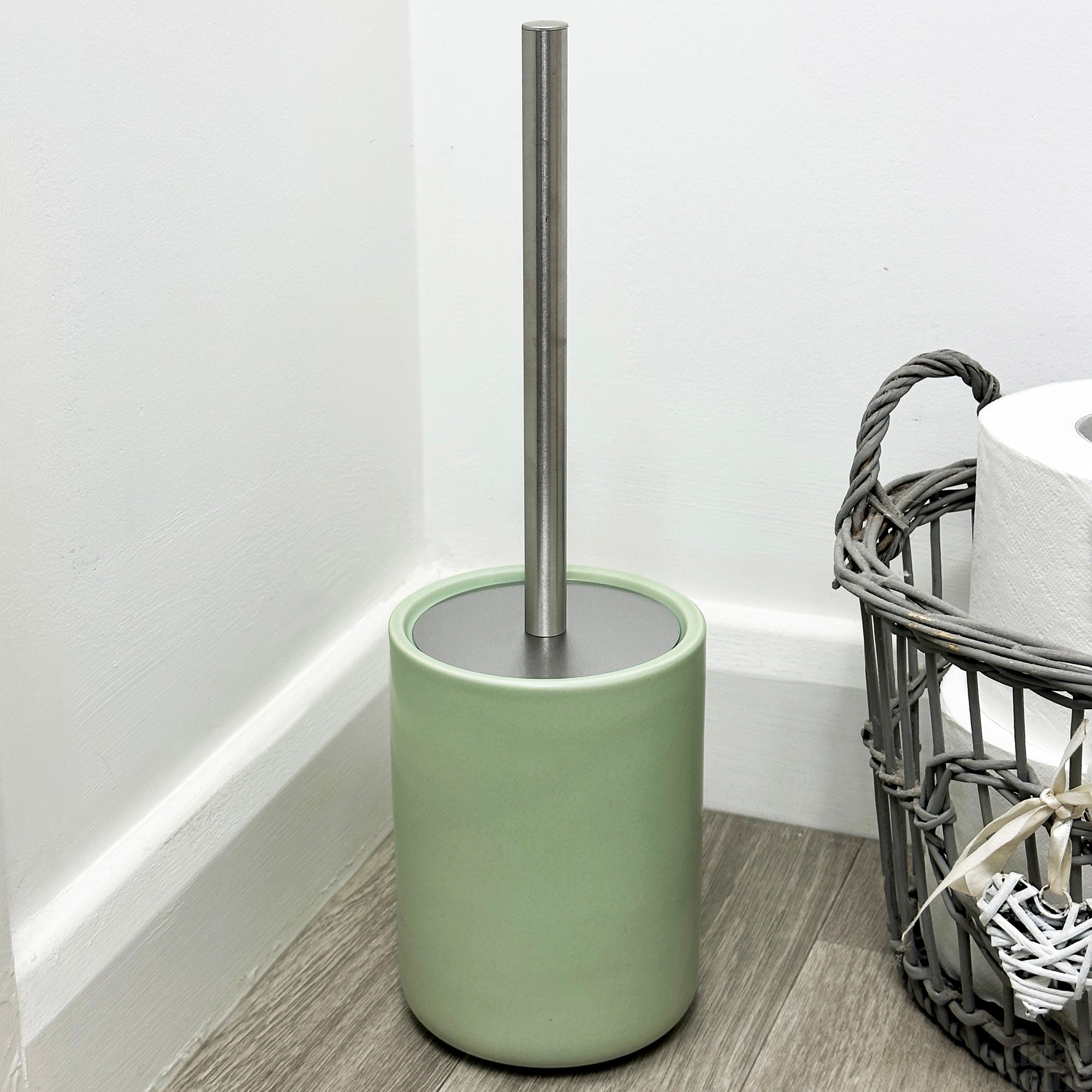 Matt Green Toilet Brush With Pet Cover