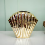 Chrome Gold Ceramic Shell Vase
