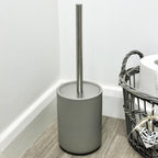 Matt Grey Toilet Brush With Pet Cover