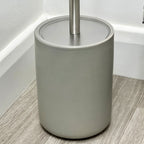 Matt Grey Toilet Brush With Pet Cover