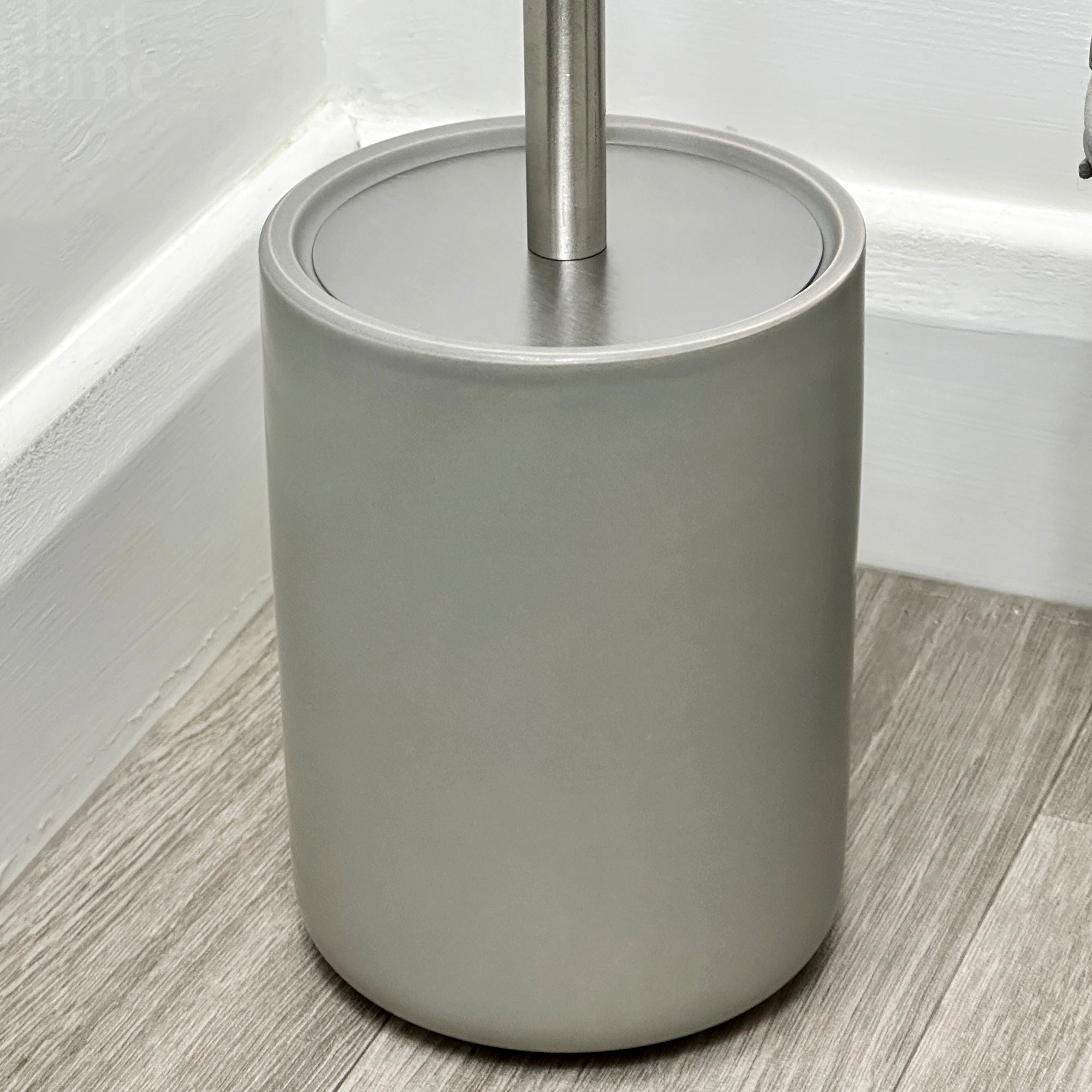 Matt Grey Toilet Brush With Pet Cover