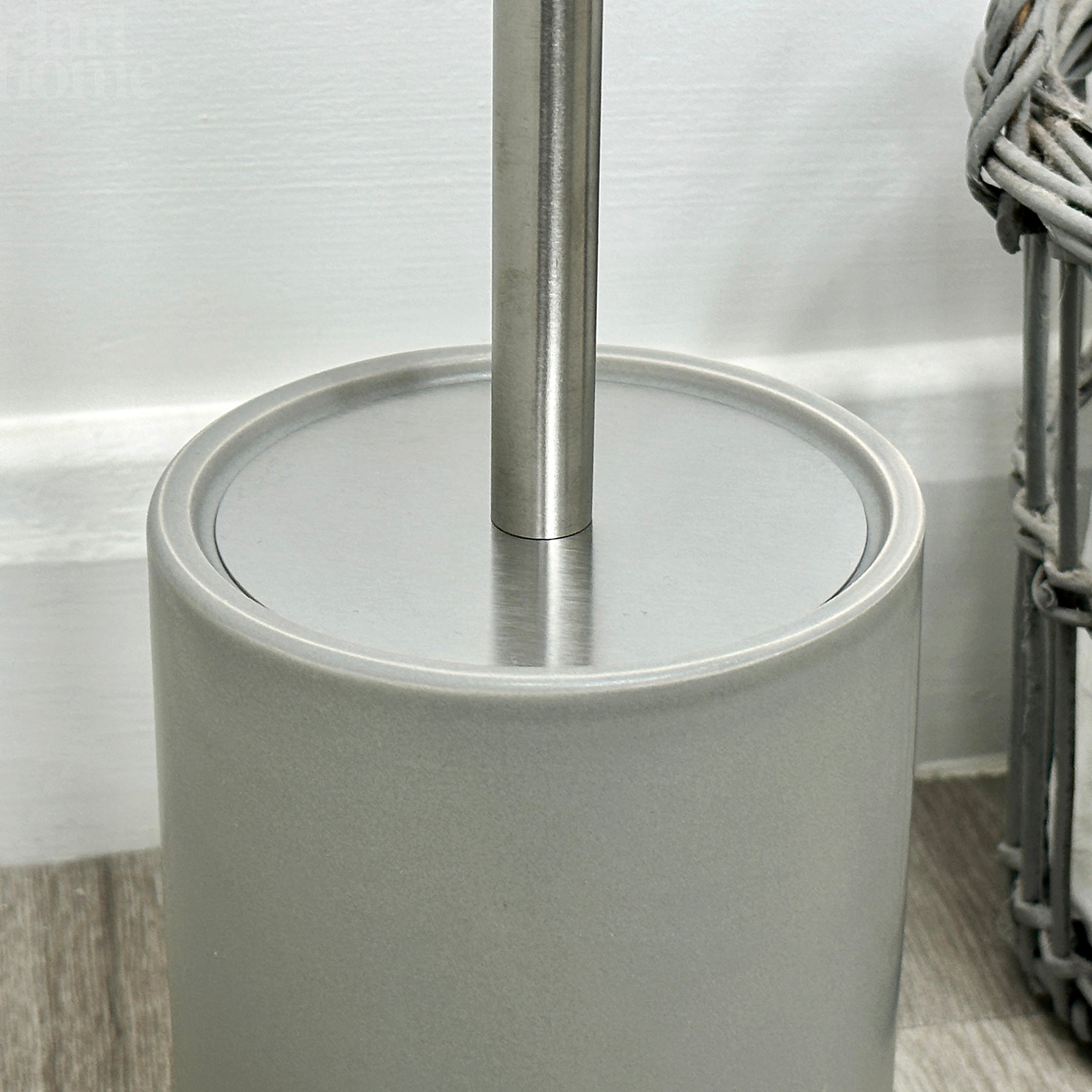Matt Grey Toilet Brush With Pet Cover
