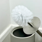 Matt Grey Toilet Brush With Pet Cover
