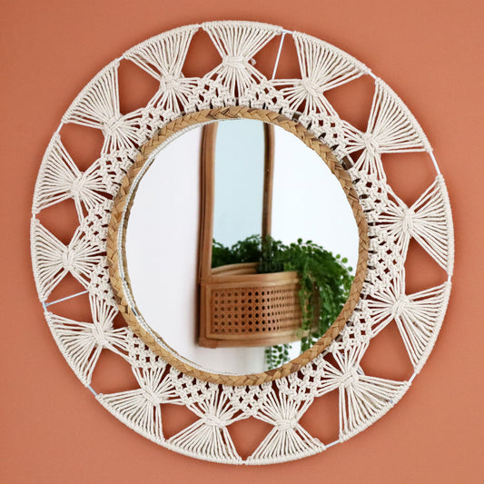 Bohemian Round Macrame Wall Mirror