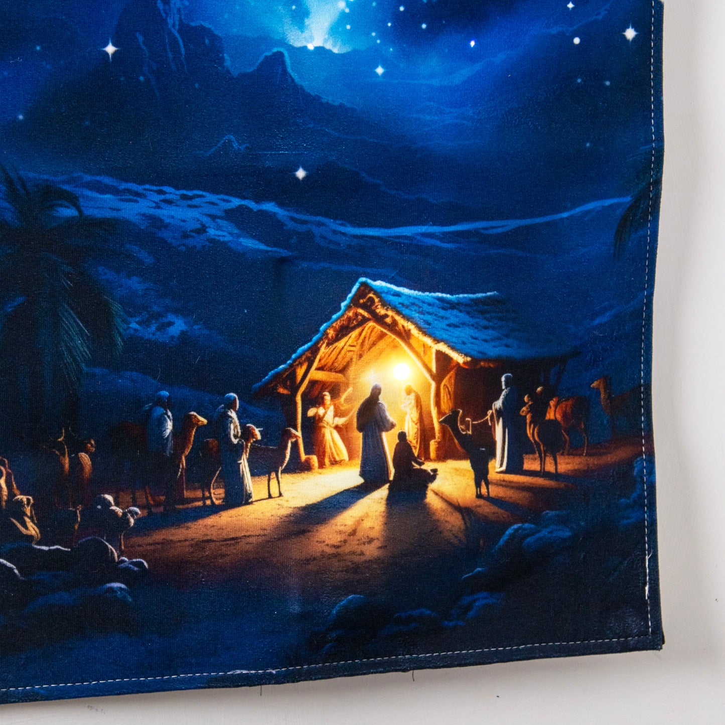 Light Up Nativity Scene Fabric Wall Hanger