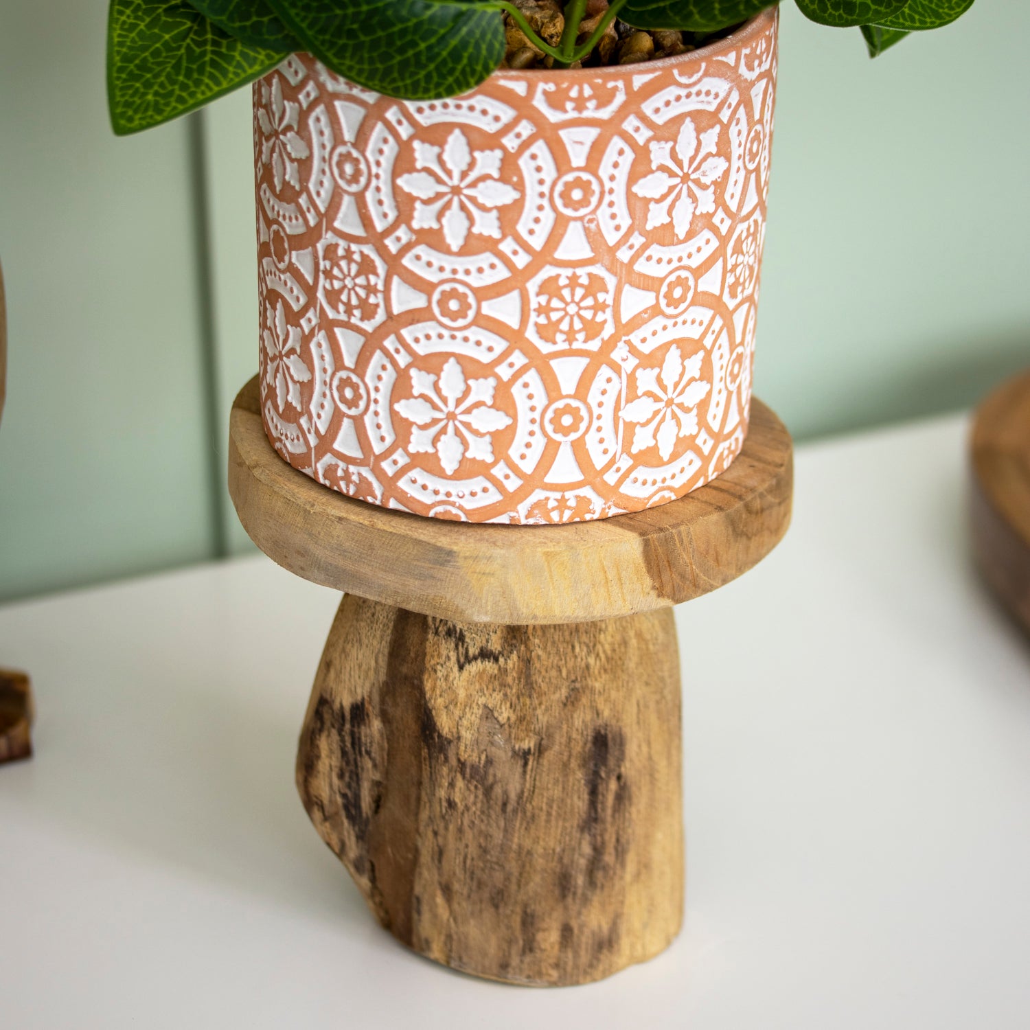 Teak Wood Mushroom Plant Pot Stand