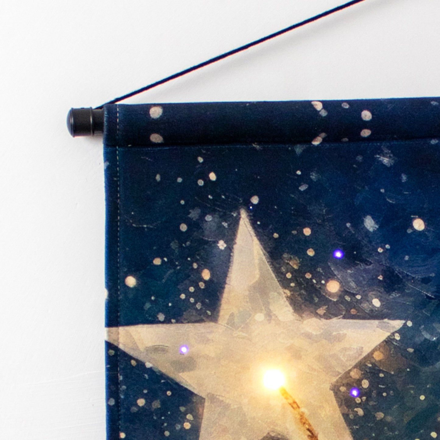 Light Up St Nicholas With Star Fabric Wall Hanger