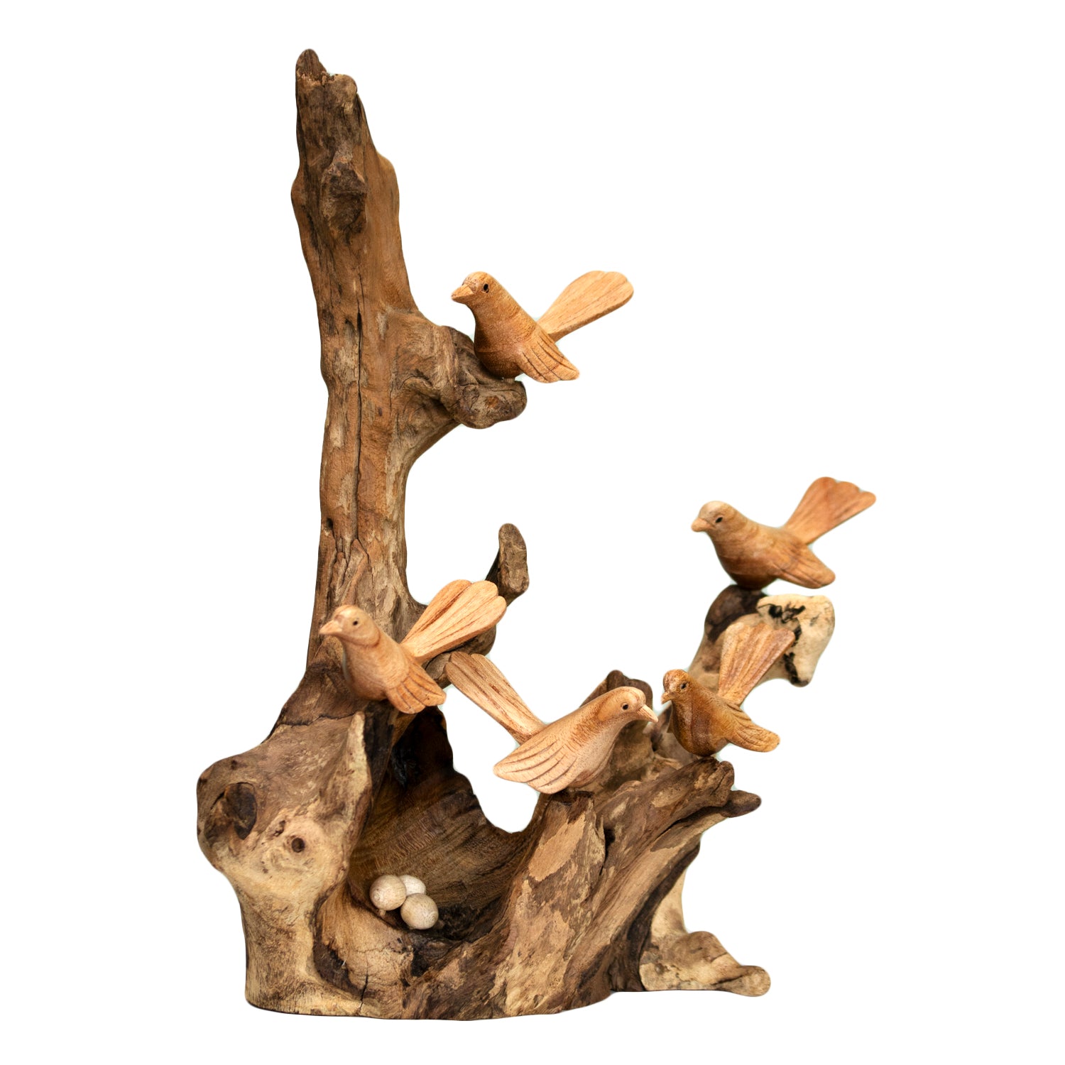Bienenstock-Skulptur aus Teakholzwurzeln