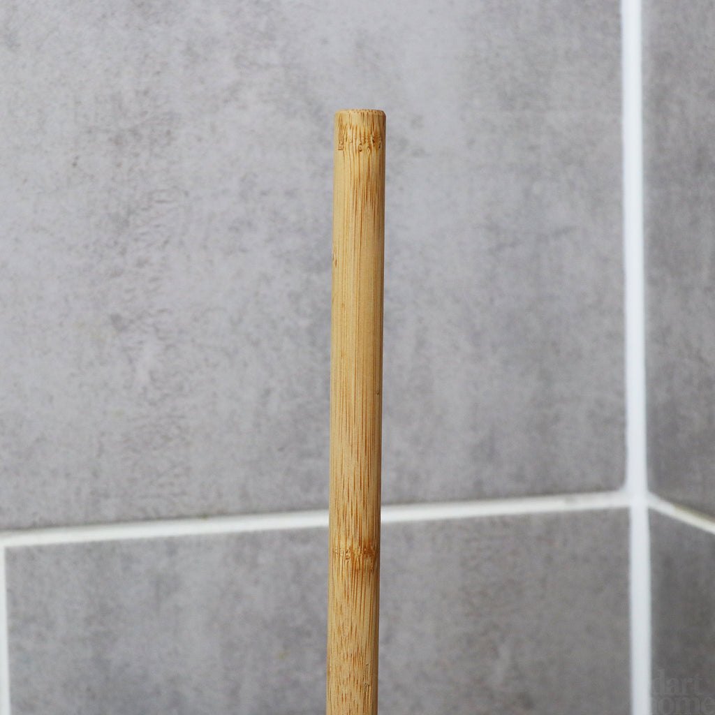 5 Piece Black And Bamboo Bathroom Set