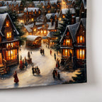 Light Up Victorian Village Fabric Wall Hanger