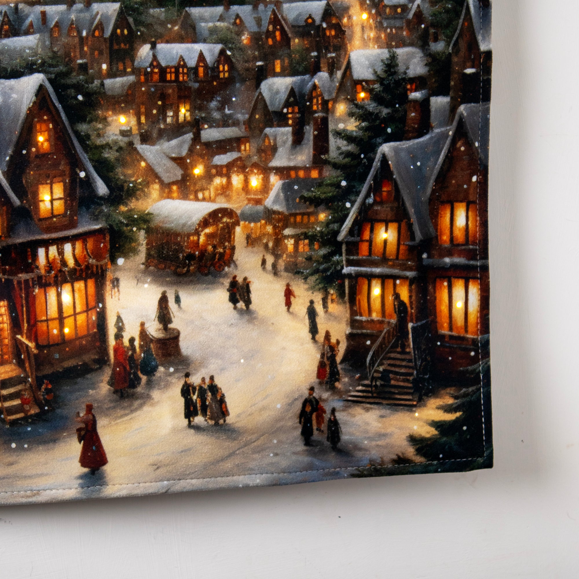 Light Up Victorian Village Fabric Wall Hanger