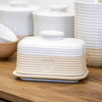 Rustic Ribbed Love Heart Butter Dish