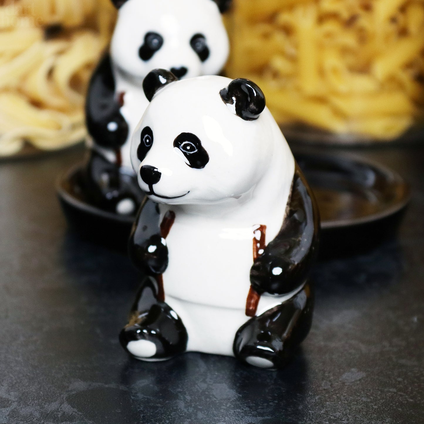 Panda Salt And Pepper Shakers With Tray