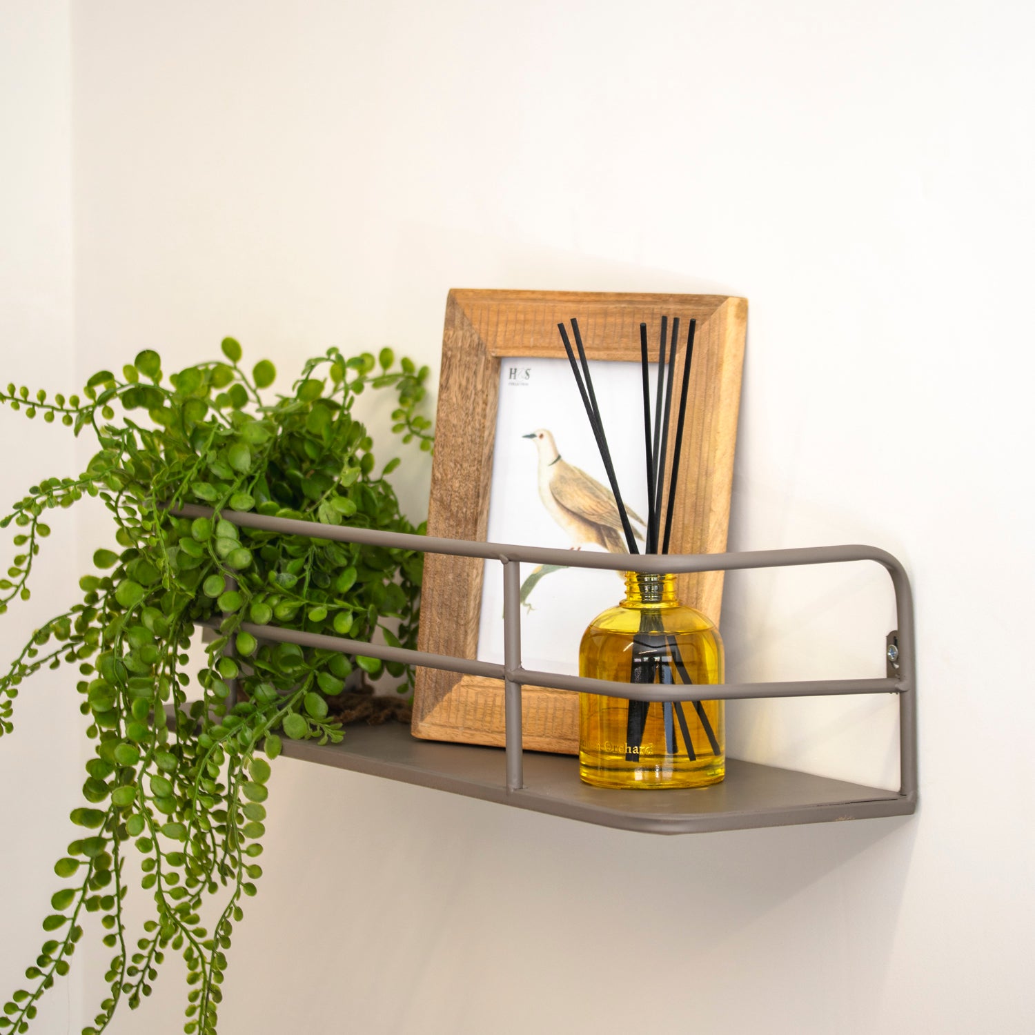 Industrial Grey Metal Wall Shelf