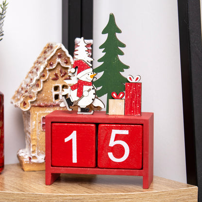 Red Snowman Block Calendar