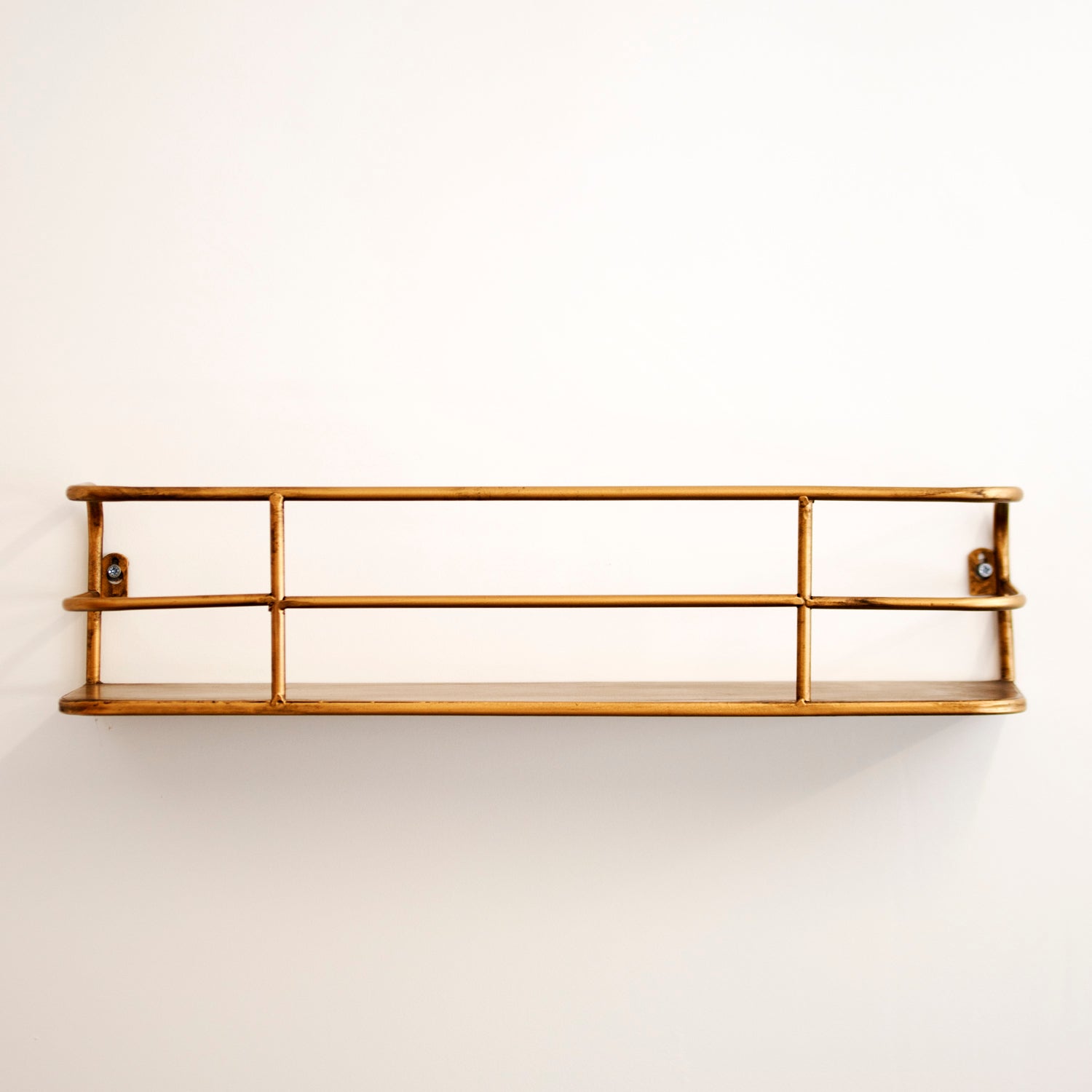 Industrial Gold Metal Wall Shelf