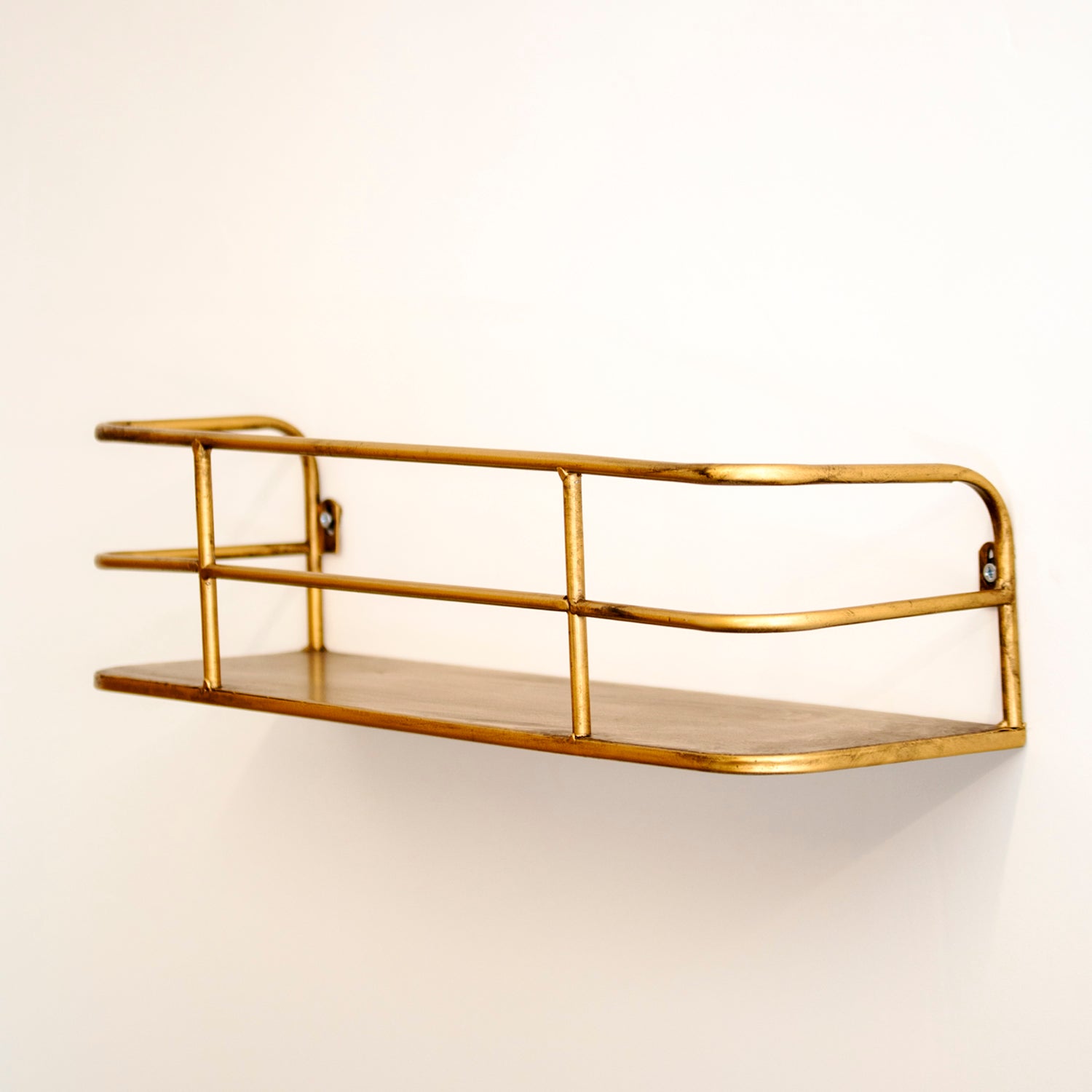 Industrial Gold Metal Wall Shelf