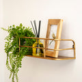 Industrial Gold Metal Wall Shelf