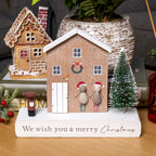 Merry Christmas Pebble House Scene